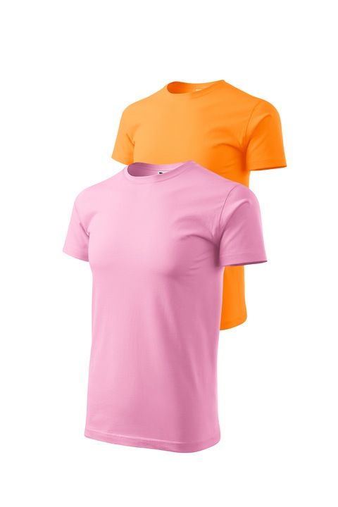 Set 2 tricouri de barbati, Malfini, Bassic New, S, Roz/Tangerine Orange