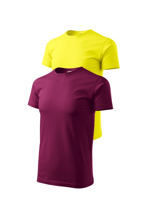 Set 2 tricouri de barbati, Malfini, Bassic New, XS - 3XL, Ciocolatiu si diverse culori, Lamaie/Rododendron