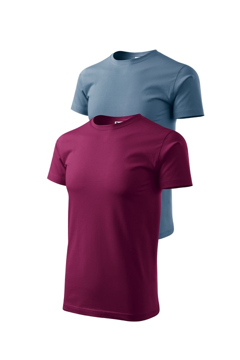 Set 2 tricouri de barbati, Malfini, Bassic New, XS - 3XL, Ciocolatiu si diverse culori, Albastru inchis/Rododendron