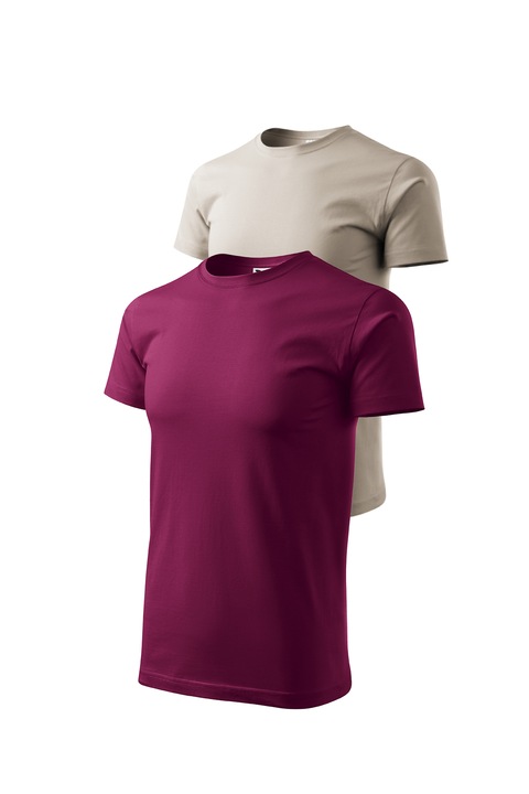 Set 2 tricouri de barbati, Malfini, Bassic New, XS - 3XL, Ciocolatiu si diverse culori, Gri/Rododendron