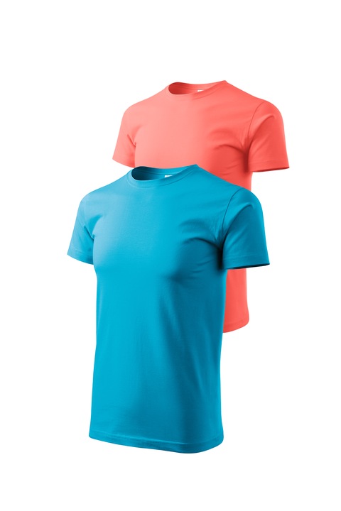 Set 2 tricouri de barbati, Malfini, Bassic New, XS - 3XL, Turcoaz si diverse culori, Turcoaz/Coral