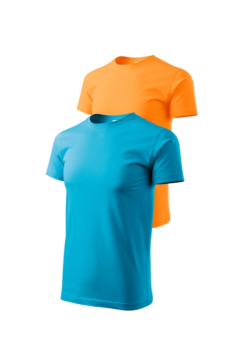 2db férfi póló szett, Malfini, Bassic New, XS - 3XL, türkiz és különböző színekben, Narancssárga/Türkiz