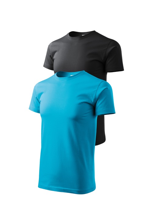 Set 2 tricouri de barbati, Malfini, Bassic New, XS - 3XL, Turcoaz si diverse culori, Turcoaz/Gri ebonita