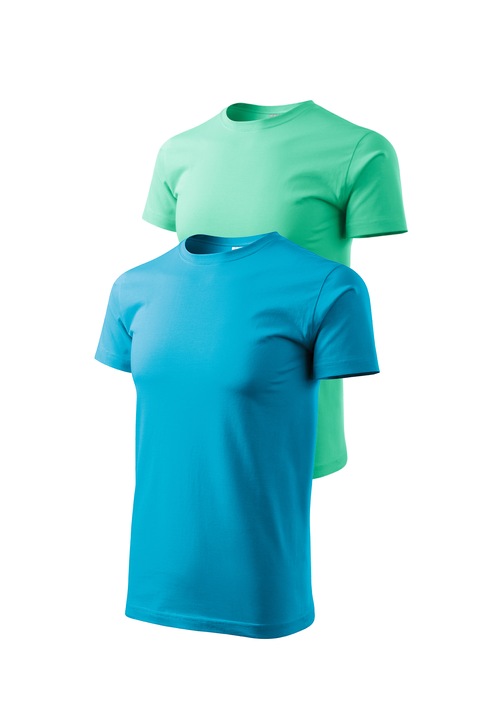 2db férfi póló szett, Malfini, Bassic New, XS - 3XL, türkiz és különböző színekben, Türkiz/Mentazöld