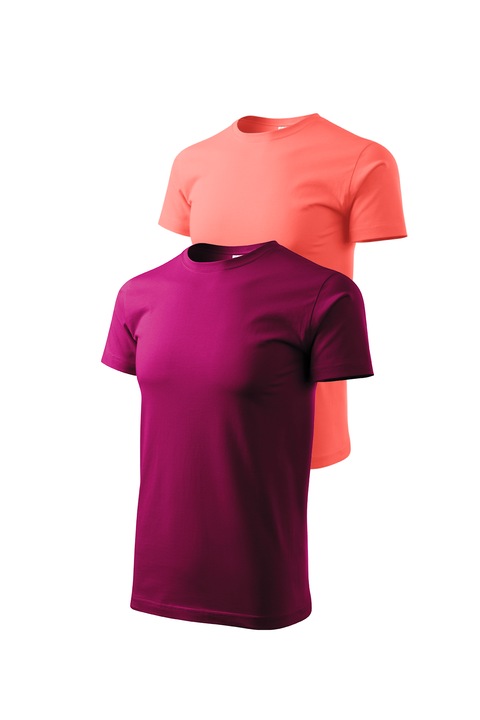 Set 2 tricouri de barbati, Malfini, Bassic New, XS - 3XL, Rosu fucsie si diverse culori, Fucsia/Coral