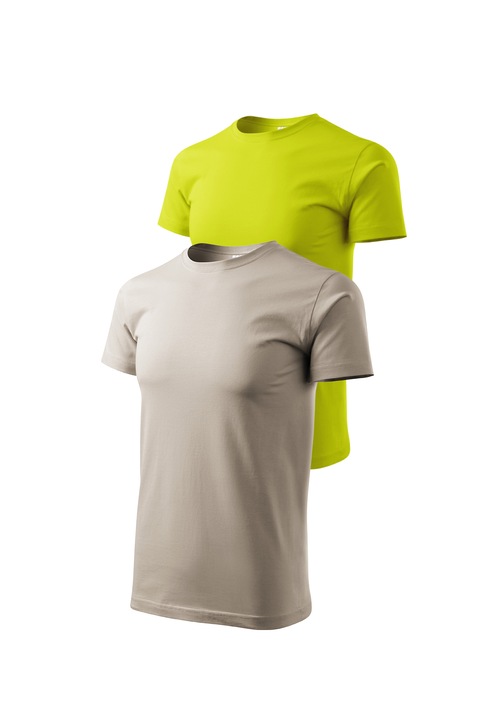 Set 2 tricouri de barbati, Malfini, Bassic New, XS - 3XL, Gri Ice si diverse culori, Gri/Verde lime