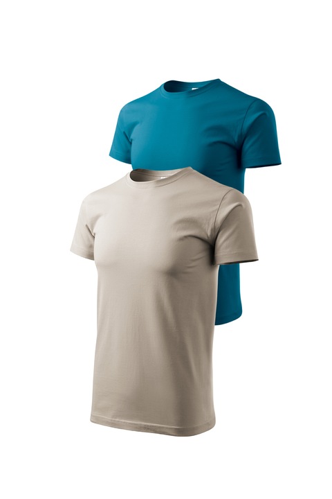 Set 2 tricouri de barbati, Malfini, Bassic New, XS - 3XL, Gri Ice si diverse culori, Gri/Albastru petrol