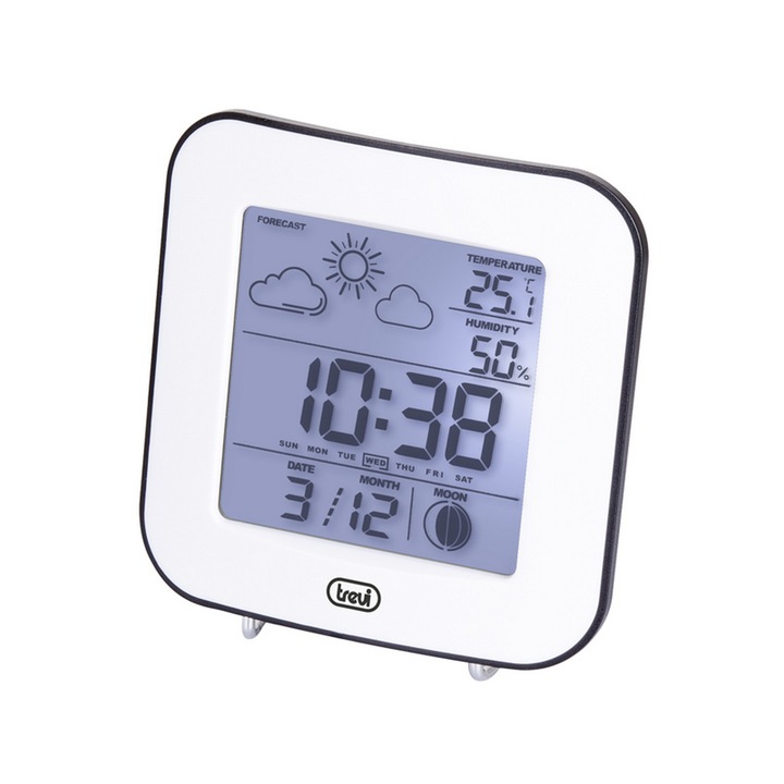 Statie meteo cu ceas ME3106, alb, Trevi