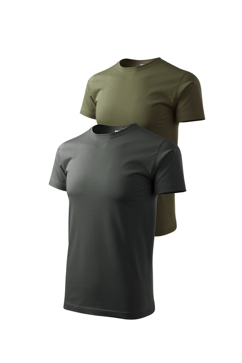 Set 2 tricouri de barbati, Malfini, Bassic New, XS - 3XL, Gri ardezie si diverse culori, Gri/Kaki