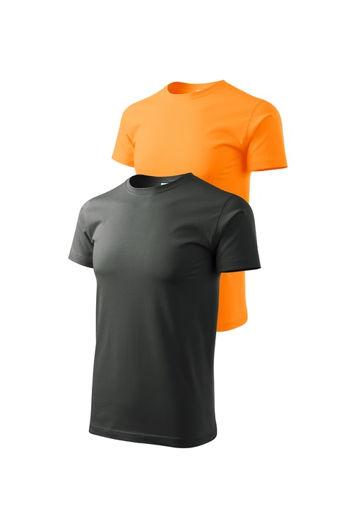 Set 2 tricouri de barbati, Malfini, Bassic New, XS - 3XL, Gri ardezie si diverse culori, Gri/Portocaliu