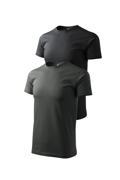 Set 2 tricouri de barbati, Malfini, Bassic New, XS - 3XL, Gri ardezie si diverse culori, Gri/Gri ebonita