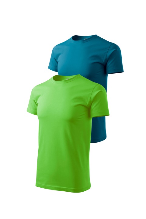 Set 2 tricouri de barbati, Malfini, Bassic New, XS - 3XL, Lime si diverse culori, Verde mar/Albastru petrol