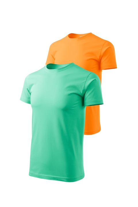 Set 2 tricouri de barbati, Malfini, Bassic New, XS - 3XL, Multicolor setul 4, Portocaliu/Verde menta