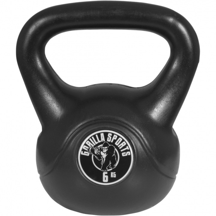 Kettlebell, Gorilla Sports, umplut cu ciment, 6 KG