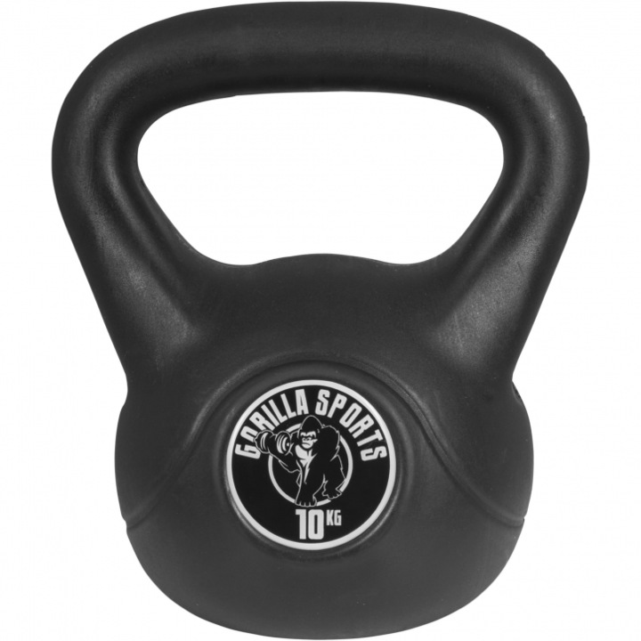 Kettlebell, Gorilla Sports, umplut cu ciment, 10 KG