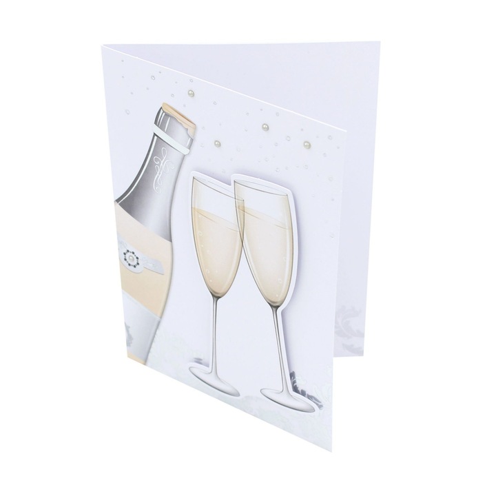 Поздравителна картичка Premium handmade Celebration Glasses, 18 x 12 см