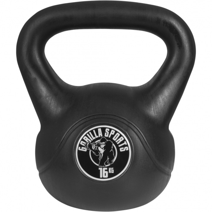 Kettlebell, Gorilla Sports, umplut cu ciment, 16 KG