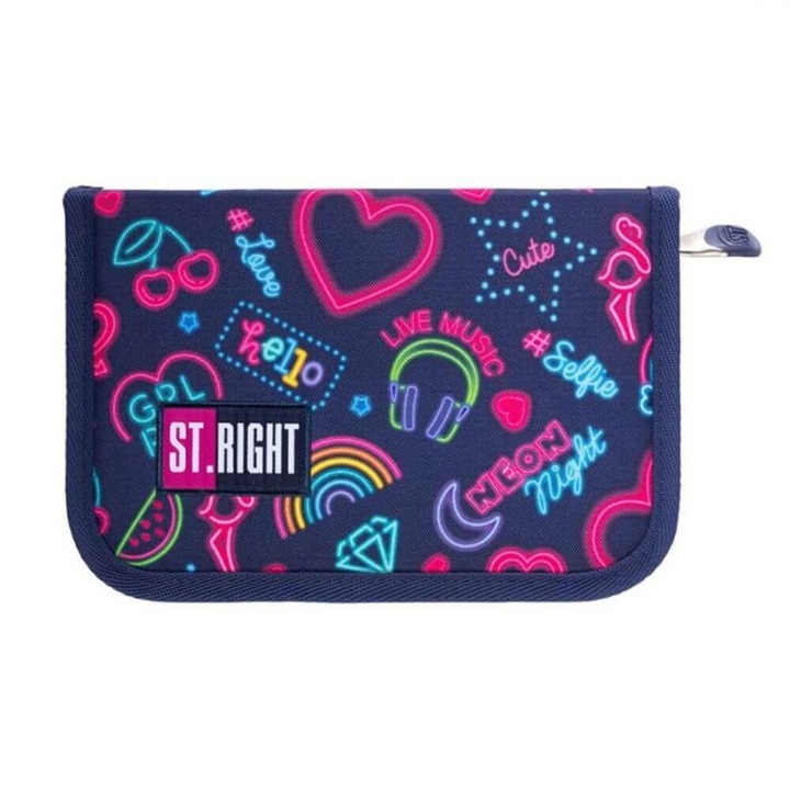 Penar neechipat 1 fermoar 2 extensii Majewski, Gama St. Right, Colectia Neon, PC-03, 21x14x3.5 cm