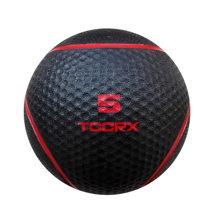 Minge medicinala TOORX 5 Kg, Diametru 19.5 cm, Negru/Rosu