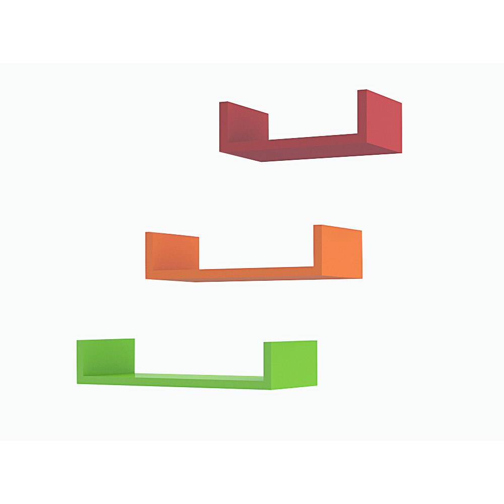 Set Raft de Perete Lilium 3 Piese: Multicolor 50x9.8x19.5,40x9.8x19.5,30x9.8x19.5 cm