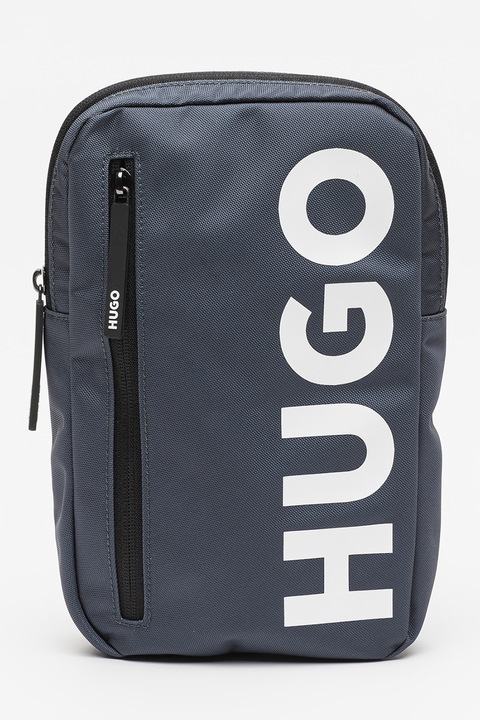 HUGO, Ethon keresztpántos táska logómintával, Sötétszürke