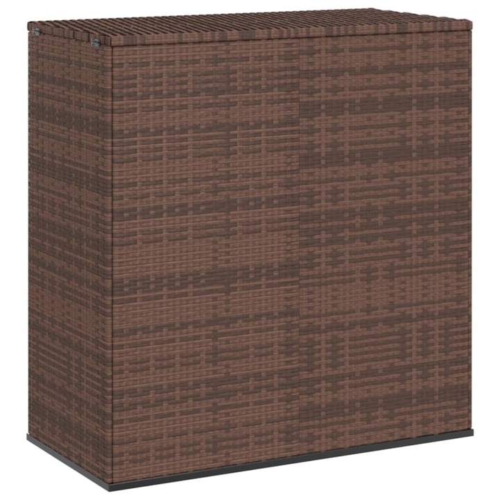 Кутия за градински възглавници vidaXL, PE ратан, 100x49x103,5 см, Кафява