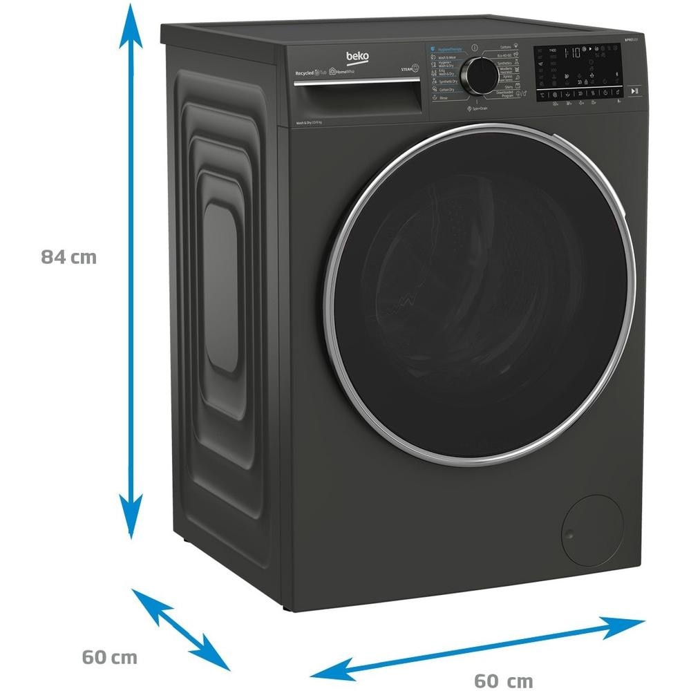 Masina de spalat rufe cu uscator Beko B5DF T 510447 M, 1400 RPM, 10 kg spalare, 6 kg uscare, Clasa D