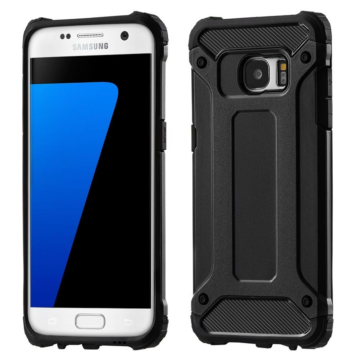 Устойчив капак с Hybrid Armor, съвместим със Samsung Galaxy S7 Edge - черен