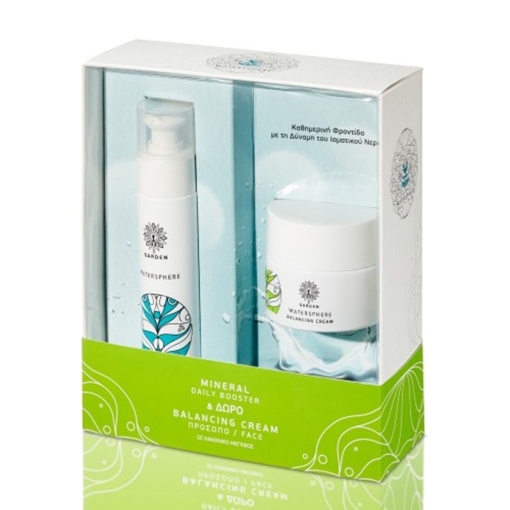 Garden szett, Watersphere, Arckrém, Kiegyensúlyozó, 50 ml, Zsíros bőrre, + Booster, 50 ml