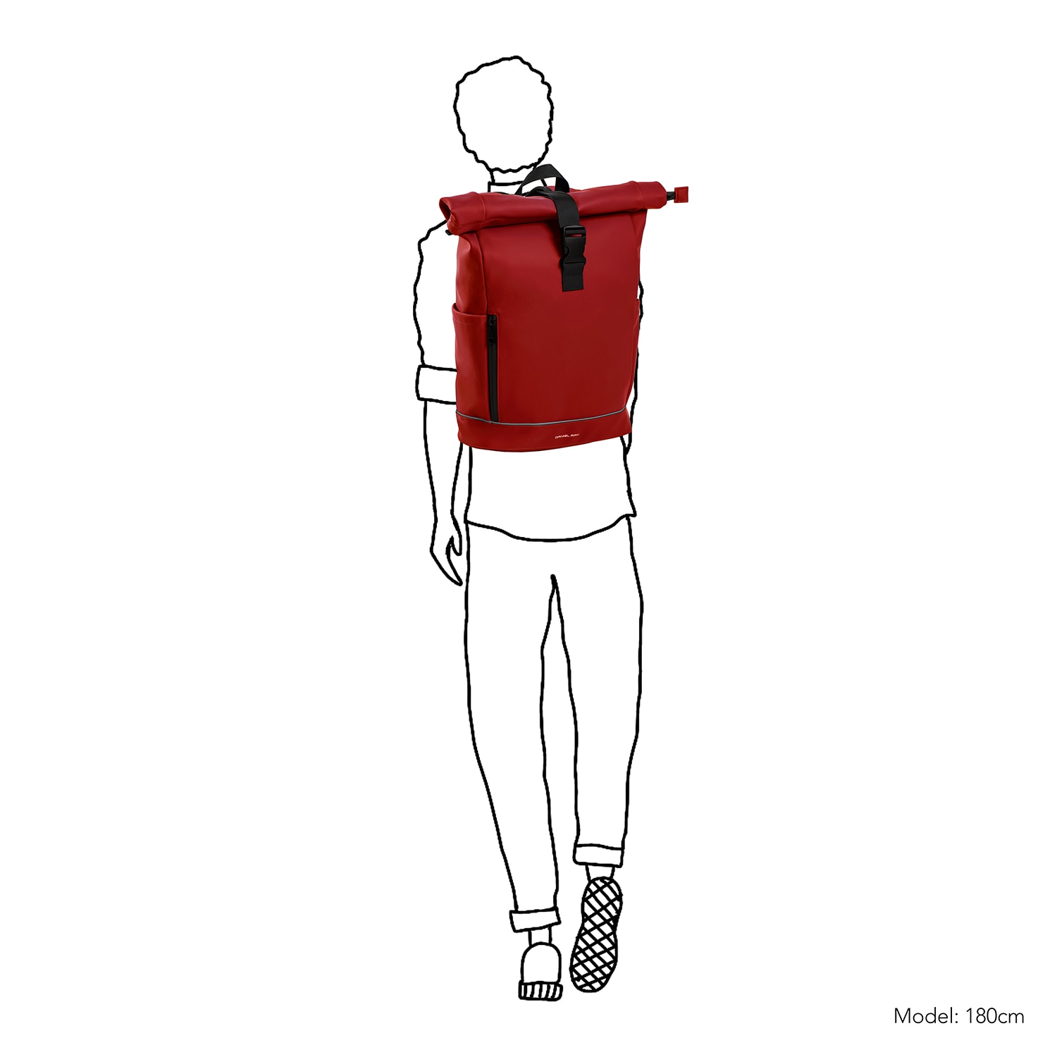 Rucsac unisex impermeabil, pentru laptop de 15.6 inch, Daniel Ray, seria Highlands M, Rosu