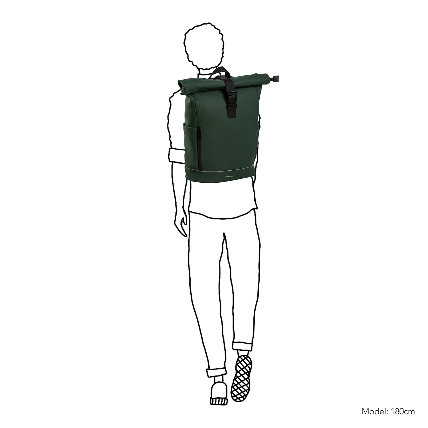 Rucsac unisex impermeabil, pentru laptop de 15.6 inch, Daniel Ray, seria Highlands M, Verde