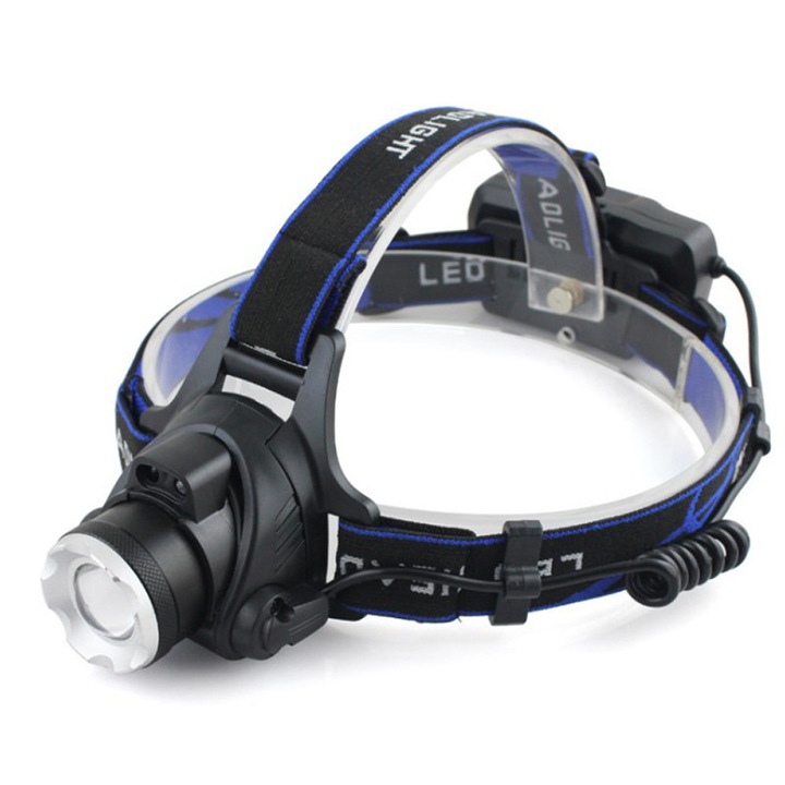 LED фенер, BOMSTOM, Алуминий, 10W, 1000lm, Акумулаторен, Zoom функция, Черен
