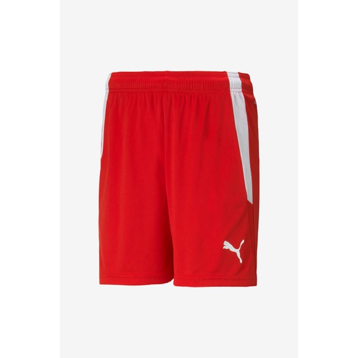 Pantaloni sport scurti pentru copii, culoare rosu cu dunga alba, Puma po000000000400485