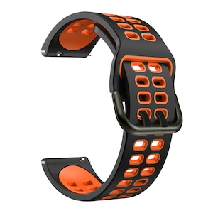 Curea pentru smartwatch, Smartwtools, Silicon, Compatibil cu Huawei GT2 Pro, GT3, GT4, GT3 Pro, Watch 3, Watch 3 pro, Negru/Portocaliu