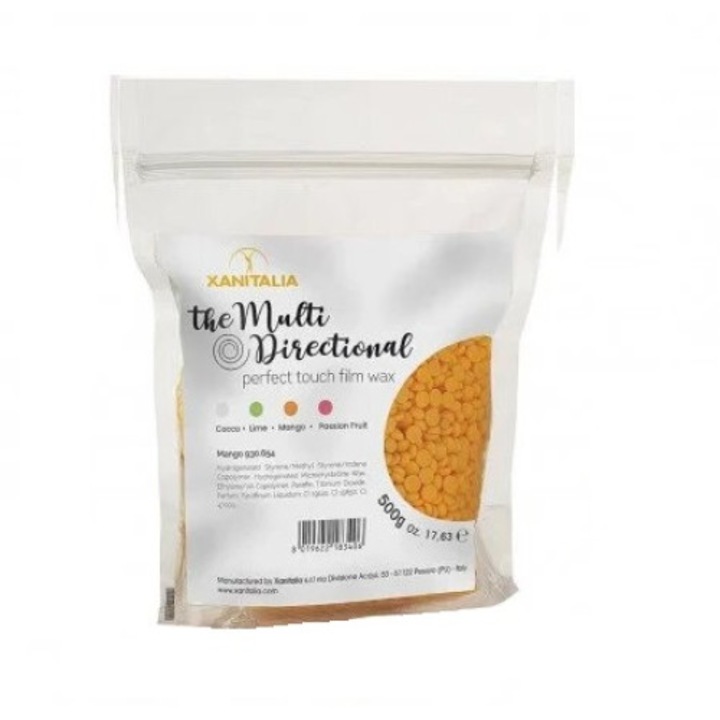 Ceara profesionala de epilat elastica granule mango 500g, Xanitalia Multi Directional Mango