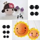 Set 100 ochi jucarii, Plastic/Rasina, 13x6.7 cm, Alb/Negru