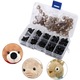 Set 100 ochi jucarii, Plastic/Rasina, 13x6.7 cm, Alb/Negru