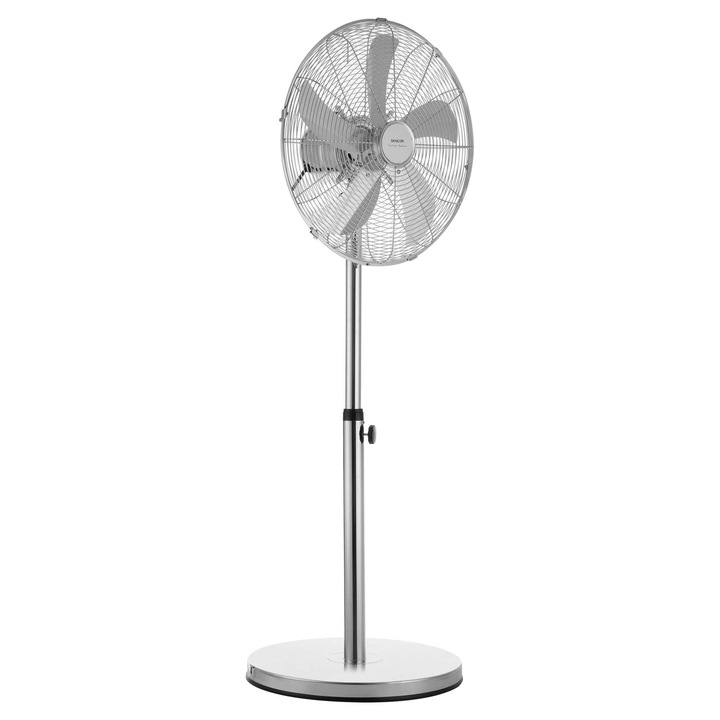 Ventilator, Sencor, Inox, 50W, 3 trepte de viteza, Argintiu