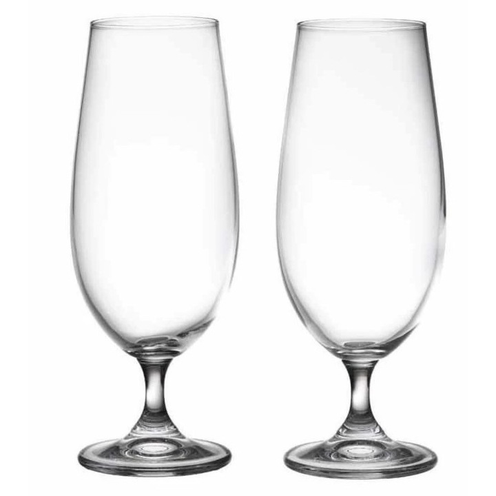 Set 2 pahare pentru bere, Sticla, Transparent, 380 ml