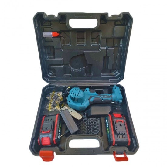 Мини моторен трион, електрически трион, 2 батерии, 24 V - eMAG.bg