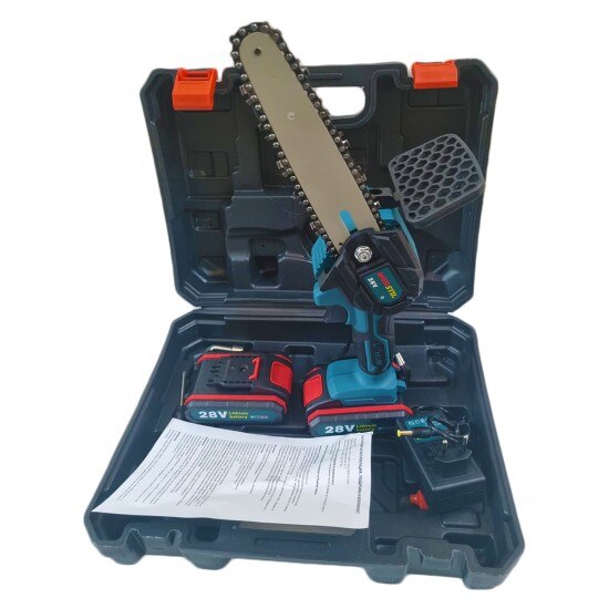 Мини моторен трион, електрически трион, 2 батерии, 24 V - eMAG.bg