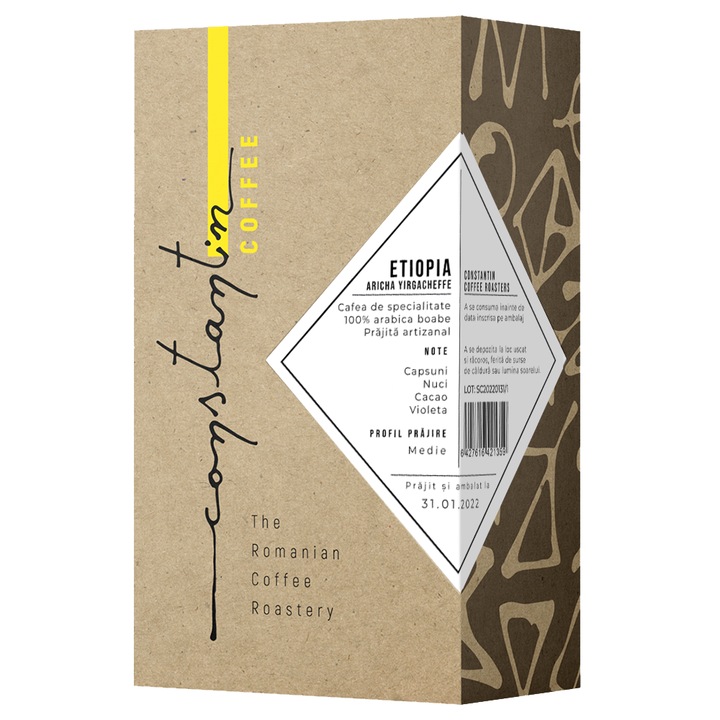 Кафе на зърна, 100% арабика, Specialty Ethiopia Aricha Yirgacheffe, Constantin Coffee, 250g