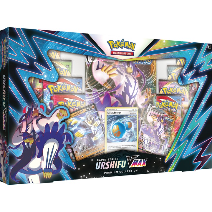 Joc de carti Pokemon TCG: Urshifu Rapid Strike VMAX Premium, Pokemon Company International, Multicolor