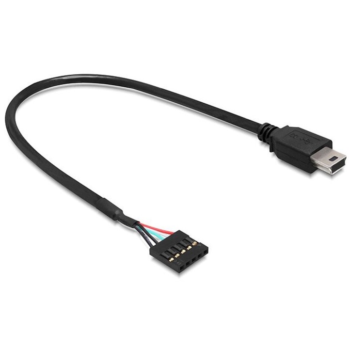 Cablu mini, USB, 2.0 pini, 30 cm, Negru
