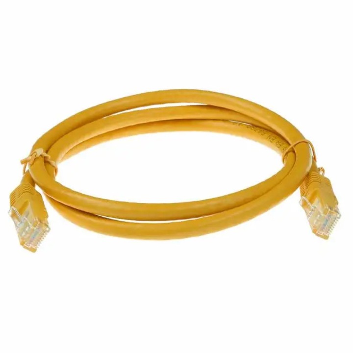 Cablu de retea patch ACT U/UTP, CAT 6, RJ-45 - RJ-45, 1.5 m, Conductori de cupru, Bulk, Galben