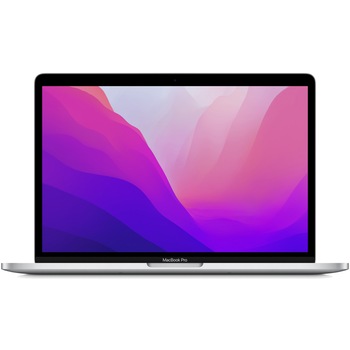 Laptop Apple MacBook Pro 13-inch, cu procesor Apple M2, 8 nuclee CPU si 10 nuclee GPU, 8 GB, 512GB SSD, Silver, Layout RO Laptop Apple MacBook Pro 13-inch, cu procesor Apple M2, 8 nuclee CPU si 10 nuclee GPU, 8 GB, 512GB SSD, Silver, Layout RO