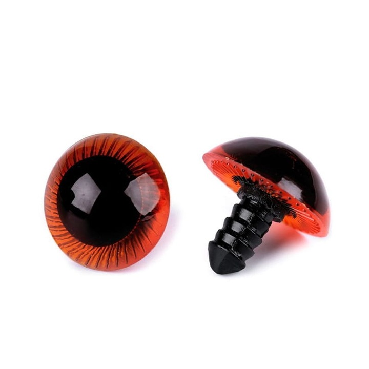 Set 2 ochi mascota, Inny, 18 mm, Rosu/Negru