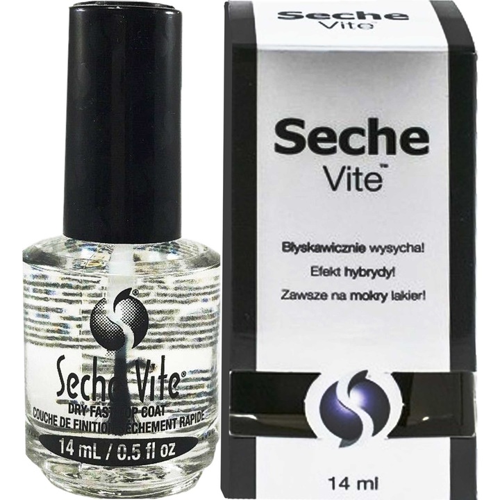 Lac pentru uscare rapida si luciu Seche Vite, 14 ml