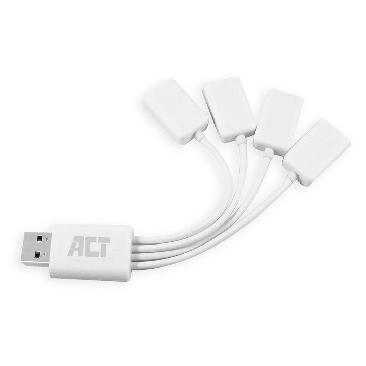 ACT AC6210 USB 2.0 Hub 4 portos, fehér
