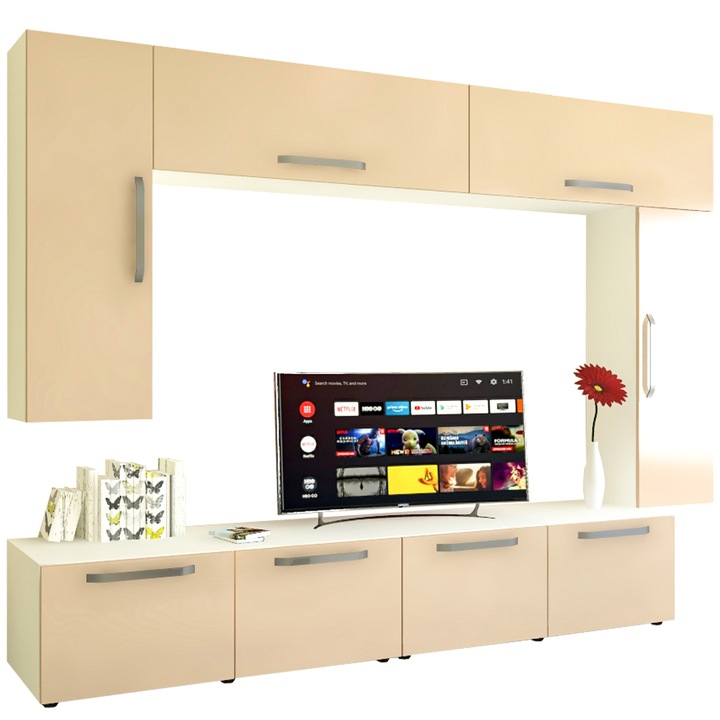 Living Armonia PAL Cappuccino - Varianta 1 cu manere